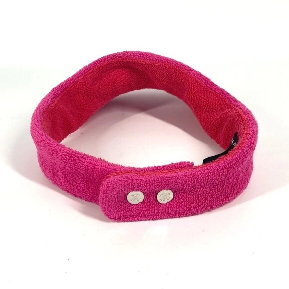 CHANEL 20C logo Hat Pile Visor Sun visor cotton pink - Picture 3 of 16